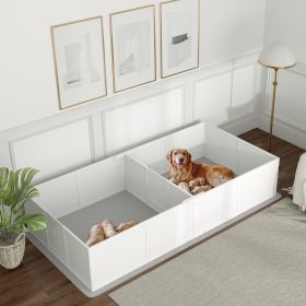 Whelping Box for Dogs and Puppies w/ Waterproof Pee Pad & Adjustable Door for Large